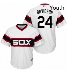 Youth Majestic Chicago White Sox 24 Matt Davidson Replica White 2013 Alternate Home Cool Base MLB Jersey Youth Majestic Chicago White Sox 24 Matt Davidson Replica White 2013 Alternate Home Cool Base MLB Jersey