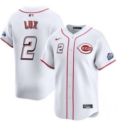 Men Cincinnati Reds 2 Gavin Lux White 2025 Speedway Classic Home Limited Stitched Baseball Jersey Men Cincinnati Reds 2 Gavin Lux White 2025 Speedway Classic Home Limited Stitched Baseball Jersey