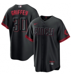 Men Cincinnati Reds 30 Ken Griffey Jr Black 2023 City Connect Stitched Jersey Men Cincinnati Reds 30 Ken Griffey Jr Black 2023 City Connect Stitched Jersey