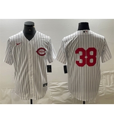 Men Cincinnati Reds 38 Jose Barrero White Field Of Dreams Stitched Baseball Jersey Men Cincinnati Reds 38 Jose Barrero White Field Of Dreams Stitched Baseball Jersey