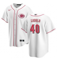 Men Cincinnati Reds 40 Nick Lodolo White Cool Base Stitched Baseball Jersey Men Cincinnati Reds 40 Nick Lodolo White Cool Base Stitched Baseball Jersey