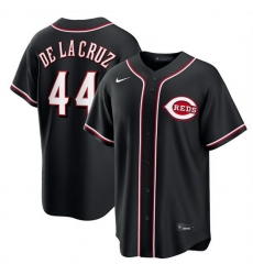 Men Cincinnati Reds 44 Elly De La Cruz 2026 Fashion Replica Black Out Stitched Baseball Jersey Men Cincinnati Reds 44 Elly De La Cruz 2026 Fashion Replica Black Out Stitched Baseball Jersey
