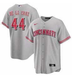 Men Cincinnati Reds 44 Elly De La Cruz Gray Cool Base Stitched Baseball Jersey Men Cincinnati Reds 44 Elly De La Cruz Gray Cool Base Stitched Baseball Jersey