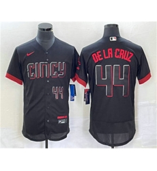 Men Cincinnati Reds 44 Elly De La Cruz Number Black 2023 City Connect Flex Base Stitched Baseball Jersey3 Men Cincinnati Reds 44 Elly De La Cruz Number Black 2023 City Connect Flex Base Stitched Baseball Jersey3