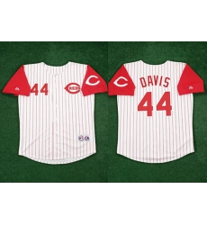 Men Cincinnati Reds 44 Eric Davis White 1996 Home Stitched Baseball Jersey