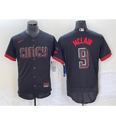 Men Cincinnati Reds 9 Matt McLain Black 2023 City Connect Flex Base Stitched Jersey 8 Men Cincinnati Reds 9 Matt McLain Black 2023 City Connect Flex Base Stitched Jersey 8