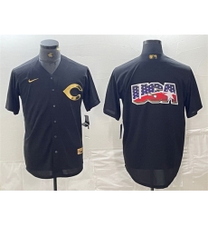 Men Cincinnati Reds Black Team Big Logo Cool Base Stitched Baseball Jersey Men Cincinnati Reds Black Team Big Logo Cool Base Stitched Baseball Jersey