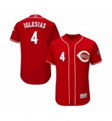 Mens Cincinnati Reds 4 Jose Iglesias Red Alternate Flex Base Authentic Collection Baseball Jersey Mens Cincinnati Reds 4 Jose Iglesias Red Alternate Flex Base Authentic Collection Baseball Jersey