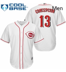 Mens Majestic Cincinnati Reds 13 Dave Concepcion Replica White Home Cool Base MLB Jersey Mens Majestic Cincinnati Reds 13 Dave Concepcion Replica White Home Cool Base MLB Jersey