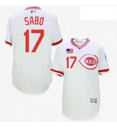 Mens Majestic Cincinnati Reds 17 Chris Sabo White Flexbase Authentic Collection Cooperstown MLB Jersey Mens Majestic Cincinnati Reds 17 Chris Sabo White Flexbase Authentic Collection Cooperstown MLB Jersey