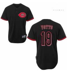Mens Majestic Cincinnati Reds 19 Joey Votto Authentic Black Fashion MLB Jersey Mens Majestic Cincinnati Reds 19 Joey Votto Authentic Black Fashion MLB Jersey