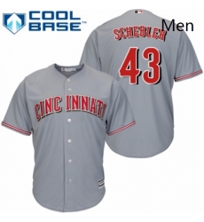 Mens Majestic Cincinnati Reds 43 Scott Schebler Replica Grey Road Cool Base MLB Jersey Mens Majestic Cincinnati Reds 43 Scott Schebler Replica Grey Road Cool Base MLB Jersey