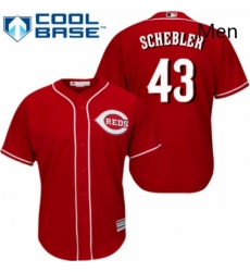 Mens Majestic Cincinnati Reds 43 Scott Schebler Replica Red Alternate Cool Base MLB Jersey Mens Majestic Cincinnati Reds 43 Scott Schebler Replica Red Alternate Cool Base MLB Jersey