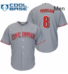 Mens Majestic Cincinnati Reds 8 Joe Morgan Replica Grey Road Cool Base MLB Jersey Mens Majestic Cincinnati Reds 8 Joe Morgan Replica Grey Road Cool Base MLB Jersey