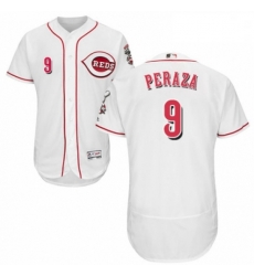 Mens Majestic Cincinnati Reds 9 Jose Peraza White Home Flex Base Authentic Collection MLB Jersey Mens Majestic Cincinnati Reds 9 Jose Peraza White Home Flex Base Authentic Collection MLB Jersey