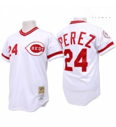 Mens Mitchell and Ness Cincinnati Reds 24 Tony Perez Replica White Throwback MLB Jersey Mens Mitchell and Ness Cincinnati Reds 24 Tony Perez Replica White Throwback MLB Jersey