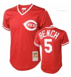 Mens Mitchell and Ness Cincinnati Reds 5 Johnny Bench Authentic Red Throwback MLB Jersey Mens Mitchell and Ness Cincinnati Reds 5 Johnny Bench Authentic Red Throwback MLB Jersey