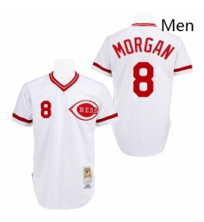 Mens Mitchell and Ness Cincinnati Reds 8 Joe Morgan Replica White Throwback MLB Jersey Mens Mitchell and Ness Cincinnati Reds 8 Joe Morgan Replica White Throwback MLB Jersey