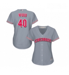 Womens Cincinnati Reds 40 Alex Wood Replica Grey Road Cool Base Baseball Jersey Womens Cincinnati Reds 40 Alex Wood Replica Grey Road Cool Base Baseball Jersey