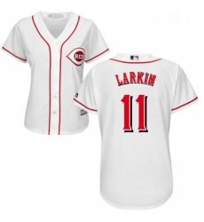 Womens Majestic Cincinnati Reds 11 Barry Larkin Authentic White Home Cool Base MLB Jersey Womens Majestic Cincinnati Reds 11 Barry Larkin Authentic White Home Cool Base MLB Jersey