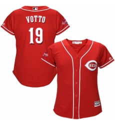 Womens Majestic Cincinnati Reds 19 Joey Votto Replica Red Alternate Cool Base MLB Jersey Womens Majestic Cincinnati Reds 19 Joey Votto Replica Red Alternate Cool Base MLB Jersey