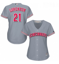 Womens Majestic Cincinnati Reds 21 Michael Lorenzen Authentic Grey Road Cool Base MLB Jersey Womens Majestic Cincinnati Reds 21 Michael Lorenzen Authentic Grey Road Cool Base MLB Jersey