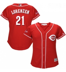 Womens Majestic Cincinnati Reds 21 Michael Lorenzen Authentic Red Alternate Cool Base MLB Jersey Womens Majestic Cincinnati Reds 21 Michael Lorenzen Authentic Red Alternate Cool Base MLB Jersey