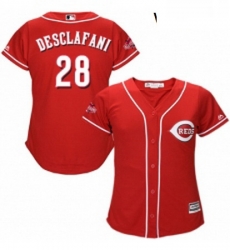 Womens Majestic Cincinnati Reds 28 Anthony DeSclafani Replica Red Alternate Cool Base MLB Jersey Womens Majestic Cincinnati Reds 28 Anthony DeSclafani Replica Red Alternate Cool Base MLB Jersey