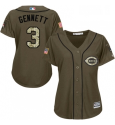 Womens Majestic Cincinnati Reds 3 Scooter Gennett Authentic Green Salute to Service MLB Jersey Womens Majestic Cincinnati Reds 3 Scooter Gennett Authentic Green Salute to Service MLB Jersey
