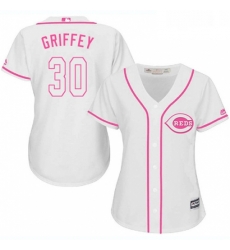 Womens Majestic Cincinnati Reds 30 Ken Griffey Authentic White Fashion Cool Base MLB Jersey Womens Majestic Cincinnati Reds 30 Ken Griffey Authentic White Fashion Cool Base MLB Jersey