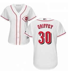 Womens Majestic Cincinnati Reds 30 Ken Griffey Authentic White Home Cool Base MLB Jersey Womens Majestic Cincinnati Reds 30 Ken Griffey Authentic White Home Cool Base MLB Jersey