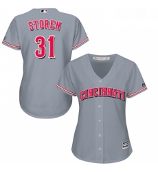 Womens Majestic Cincinnati Reds 31 Drew Storen Replica Grey Road Cool Base MLB Jersey Womens Majestic Cincinnati Reds 31 Drew Storen Replica Grey Road Cool Base MLB Jersey