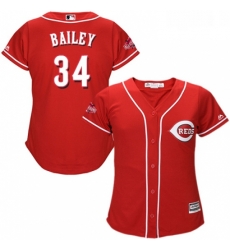 Womens Majestic Cincinnati Reds 34 Homer Bailey Replica Red Alternate Cool Base MLB Jersey Womens Majestic Cincinnati Reds 34 Homer Bailey Replica Red Alternate Cool Base MLB Jersey