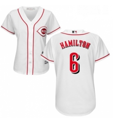 Womens Majestic Cincinnati Reds 6 Billy Hamilton Authentic White Home Cool Base MLB Jersey Womens Majestic Cincinnati Reds 6 Billy Hamilton Authentic White Home Cool Base MLB Jersey