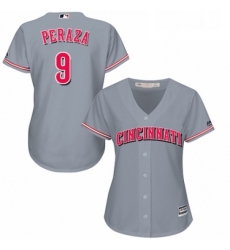 Womens Majestic Cincinnati Reds 9 Jose Peraza Replica Grey Road Cool Base MLB Jersey Womens Majestic Cincinnati Reds 9 Jose Peraza Replica Grey Road Cool Base MLB Jersey