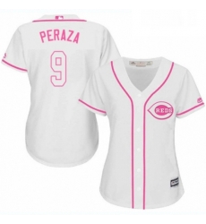 Womens Majestic Cincinnati Reds 9 Jose Peraza Replica White Fashion Cool Base MLB Jersey Womens Majestic Cincinnati Reds 9 Jose Peraza Replica White Fashion Cool Base MLB Jersey