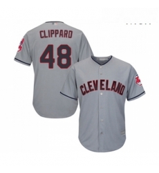 Mens Cleveland Indians 48 Tyler Clippard Replica Grey Road Cool Base Baseball Jersey Mens Cleveland Indians 48 Tyler Clippard Replica Grey Road Cool Base Baseball Jersey