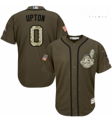 Mens Majestic Cleveland Indians 0 BJ Upton Authentic Green Salute to Service MLB Jersey Mens Majestic Cleveland Indians 0 BJ Upton Authentic Green Salute to Service MLB Jersey