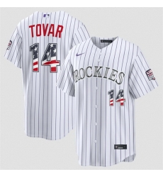 Men Colorado Rockies 14 Ezequiel Tovar White 2026 USA 250 Fourth of July Home Stitched Baseball Jersey Men Colorado Rockies 14 Ezequiel Tovar White 2026 USA 250 Fourth of July Home Stitched Baseball Jersey