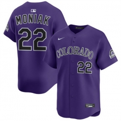 Men Colorado Rockies 22 Mickey Moniak Purple Limited Stitched Baseball Jersey
