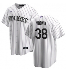 Men Colorado Rockies 38 Victor Vodnik White Cool Base Stitched Baseball Jersey Men Colorado Rockies 38 Victor Vodnik White Cool Base Stitched Baseball Jersey