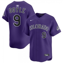 Men's Colorado Rockies #9 Brenton Doyle Purple Limited Stitched Baseball Jersey