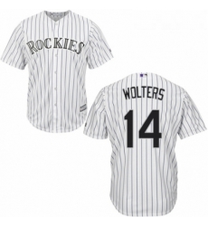 Youth Majestic Colorado Rockies 14 Tony Wolters Authentic White Home Cool Base MLB Jersey Youth Majestic Colorado Rockies 14 Tony Wolters Authentic White Home Cool Base MLB Jersey