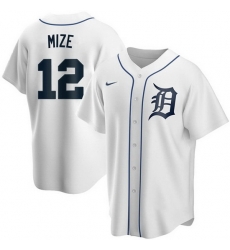 Men Detroit Tigers 12 Casey Mize White Cool Base Stitched jersey Men Detroit Tigers 12 Casey Mize White Cool Base Stitched jersey