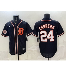 Men Detroit Tigers 24 Miguel Cabrera 2026 With Patch Fashion Replica Black Out Stitched Baseball Jersey Men Detroit Tigers 24 Miguel Cabrera 2026 With Patch Fashion Replica Black Out Stitched Baseball Jersey