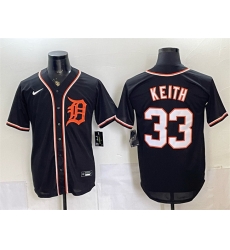 Men Detroit Tigers  33 Colt Keith 2026 Fashion Replica Black Out Stitched Baseball Jersey