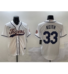 Men Detroit Tigers 33 Colt Keith White With Patch Cool Base Stitched Baseball Jersey