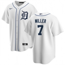 Men Detroit Tigers 7 Shelby Miller White Cool Base Stitched Baseball Jersey