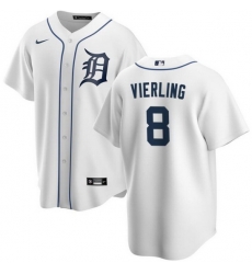 Men Detroit Tigers 8 Matt Vierling White Cool Base Stitched Baseball Jersey Men Detroit Tigers 8 Matt Vierling White Cool Base Stitched Baseball Jersey