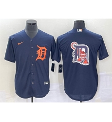 Men Detroit Tigers Navy Orange Team Big Logo Cool Base Stitched Jersey Men Detroit Tigers Navy Orange Team Big Logo Cool Base Stitched Jersey